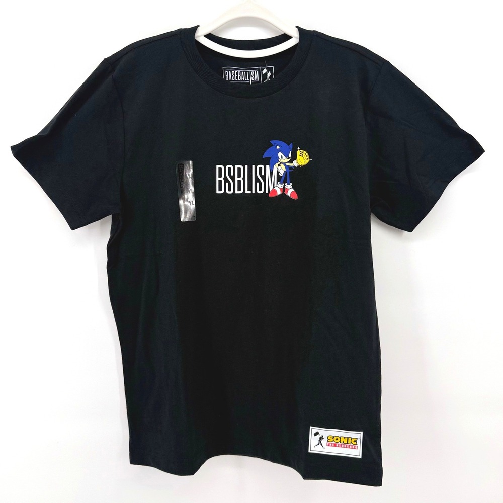 Baseballism x Sonic the Hedgehog Kids Black No Risk No Rings Graphic T-Shirt YL
